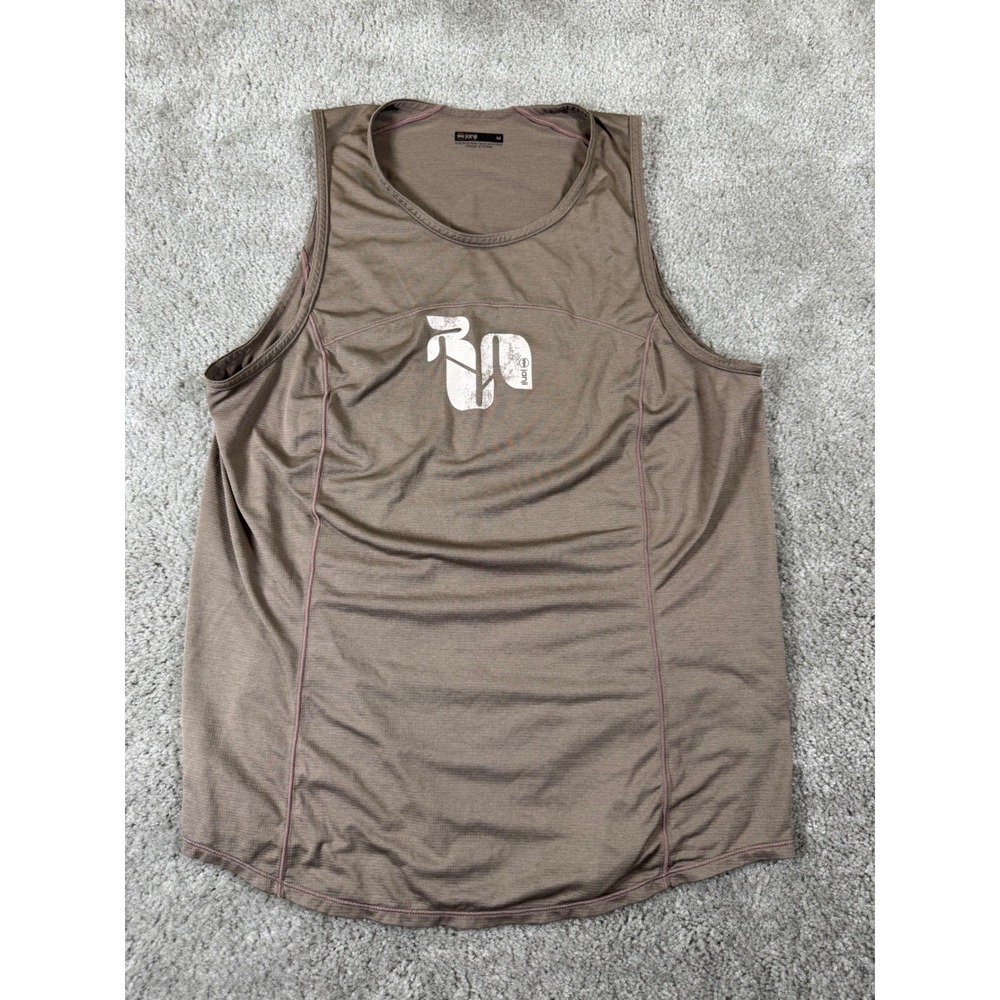 Janji Women's Run all day Medium Brown Running Tank Graphic Mesh Training Tee